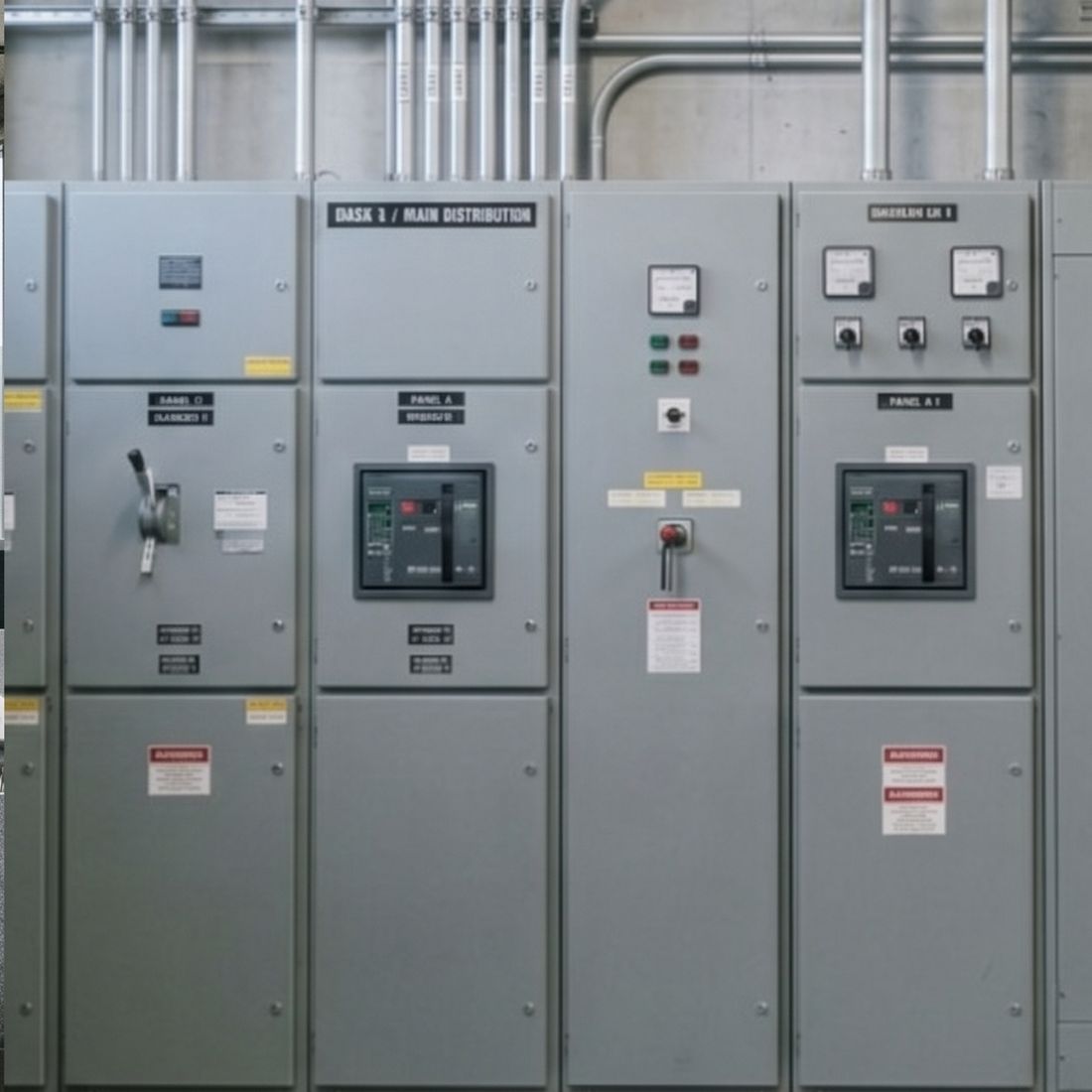 Building electrical riser room, switchgear and conduit